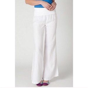Anthro Elevenses Wide Leg Linen Trouser